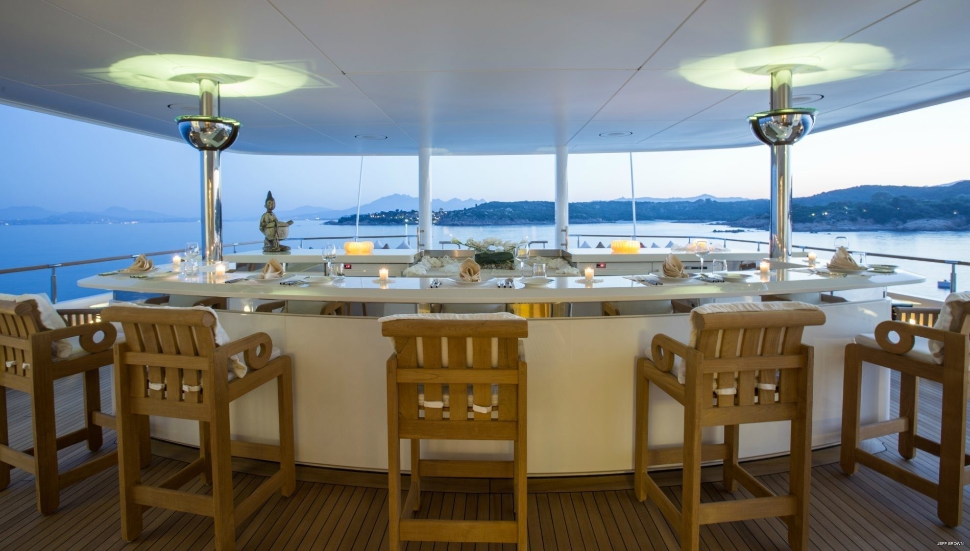 73m Custom Superyacht Top Deck Barbecue Bar Luxury Yacht Browser By Charterworld